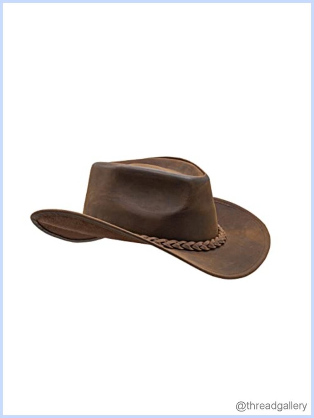 Block Grain Leather Cowboy Hat Shapeable Durable Western Hat